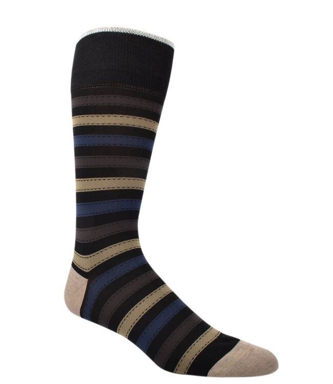 Black Tan Striped Socks