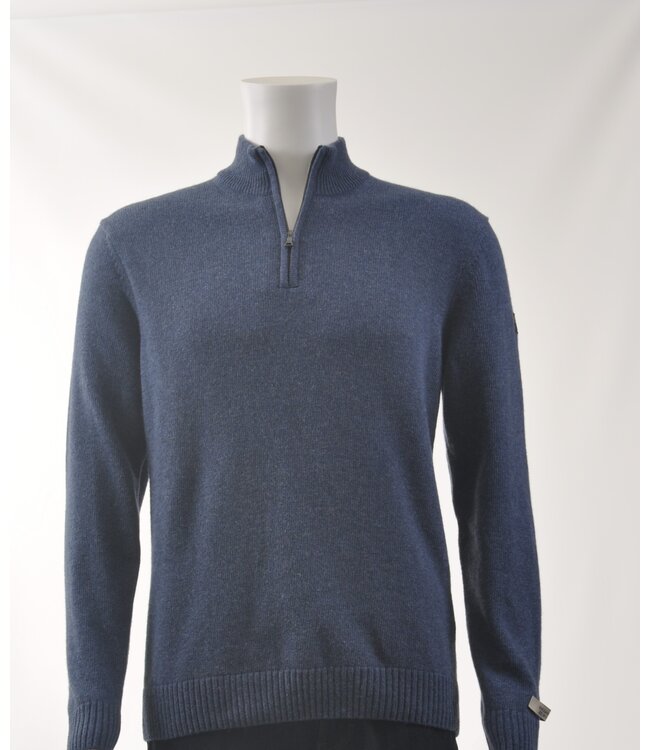 Blue Shetland 1/4 Zip Sweater