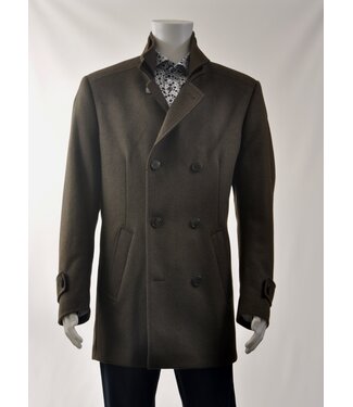 S4 JACKETS Olive George Double Breasted Coat