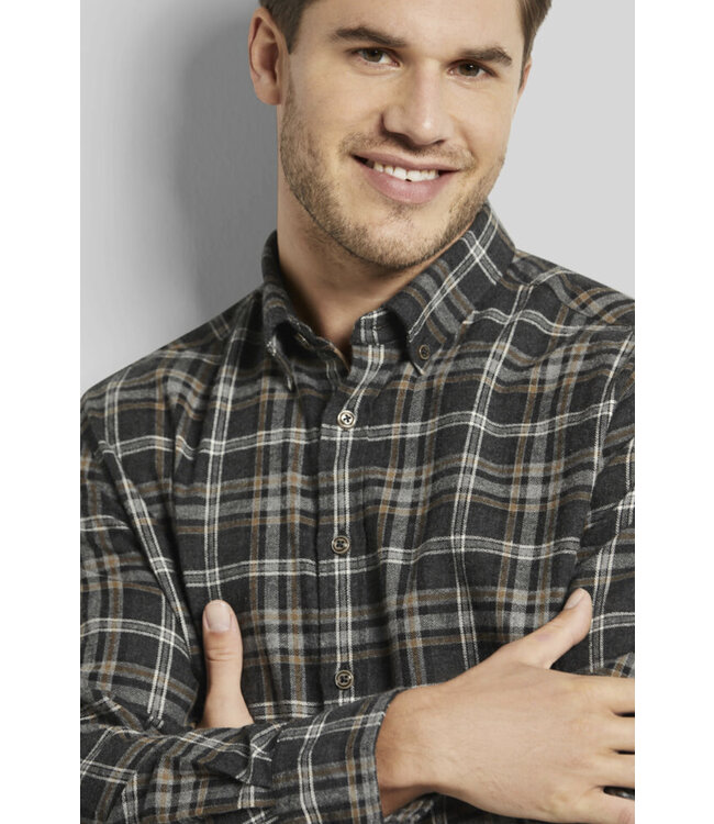 Modern Fit Charcoal Flannel Shirt