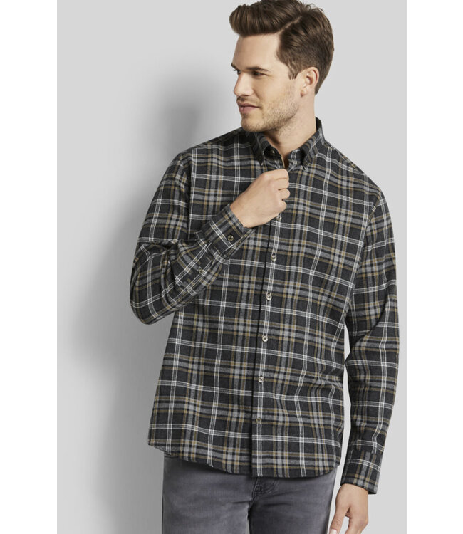 Modern Fit Charcoal Flannel Shirt