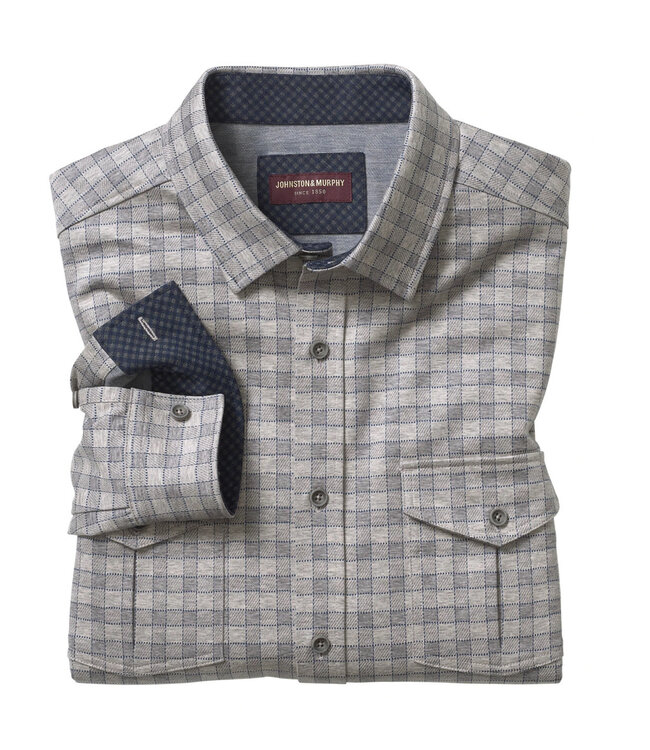 Classic Fit Grey Plaid Shirt