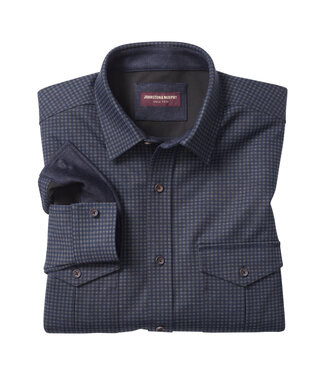 JOHNSTON & MURPHY Classic Fit Navy Grey Block Shirt