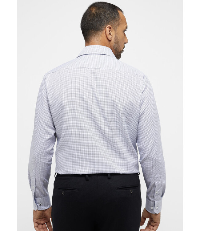 Modern Fit White Navy Mini Block Shirt