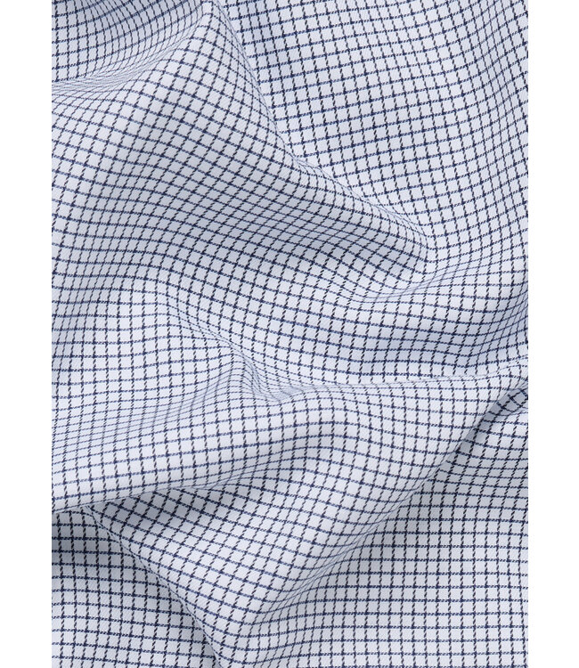 Modern Fit White Navy Mini Block Shirt