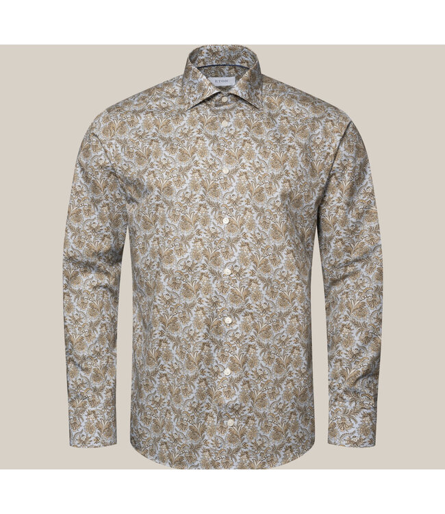 Modern Fit Blue with Khaki Floral Shirt