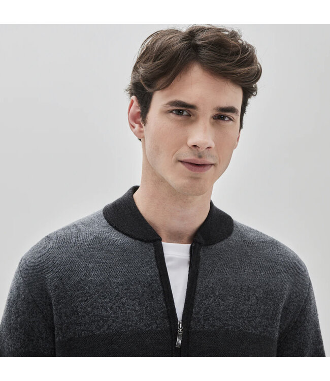 Charcoal Crosswoods Full Zip Sweater