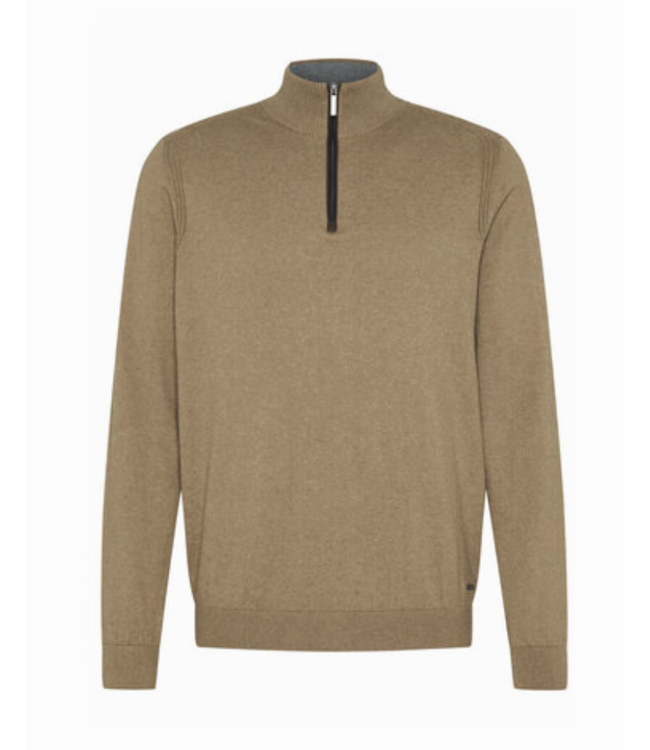 Tan 1/4 Zip Sweater