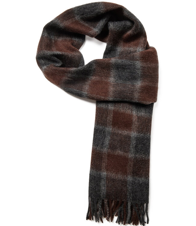 Dark Grey Plaid Castle Scarf