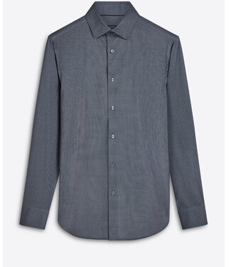 BUGATCHI Modern Fit Dusty Blue Pattern Shirt