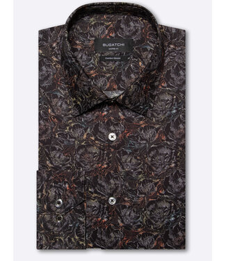 BUGATCHI Modern Fit Black Print Shirt