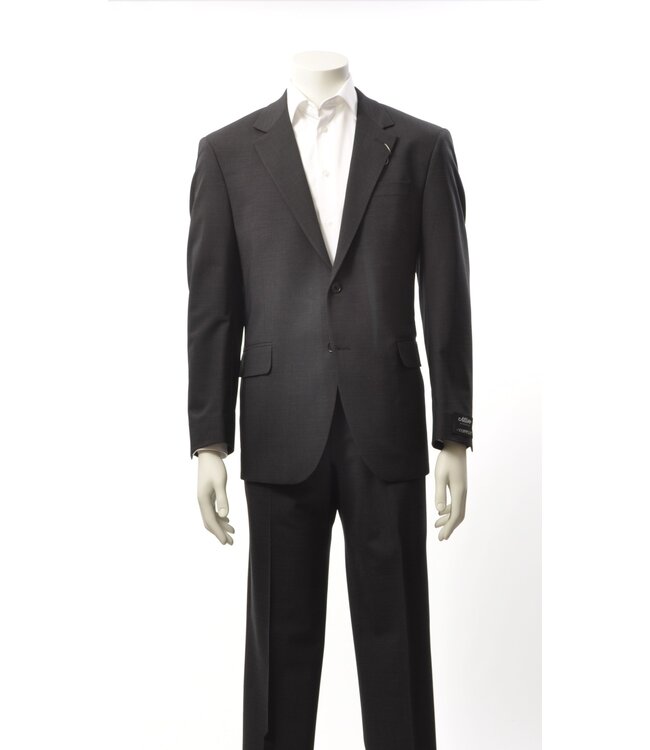 Classic Fit Black Grey Basketweave Pattern Suit