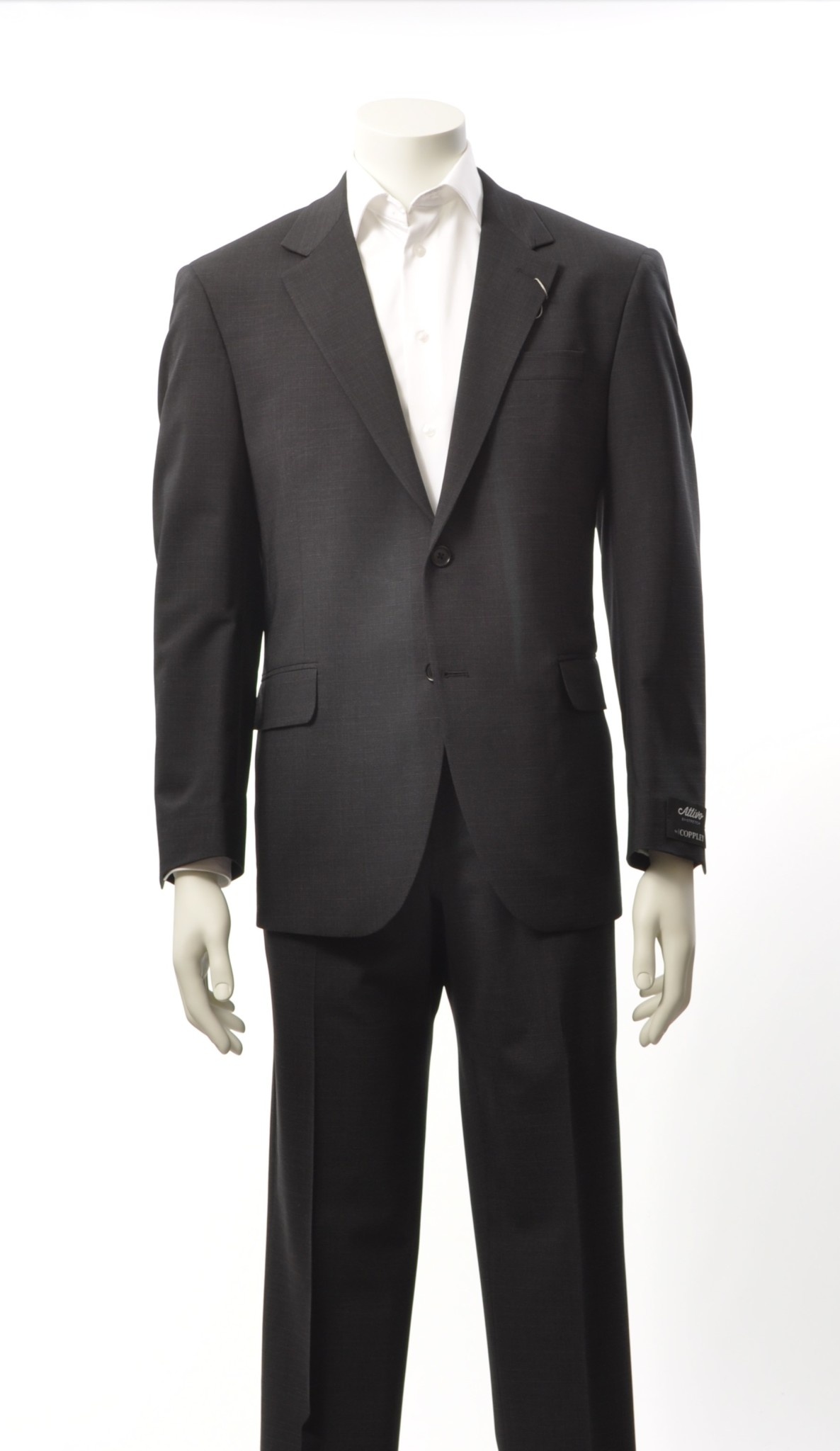 Classic Fit Black Grey Basketweave Pattern Suit - Benjamin's Menswear