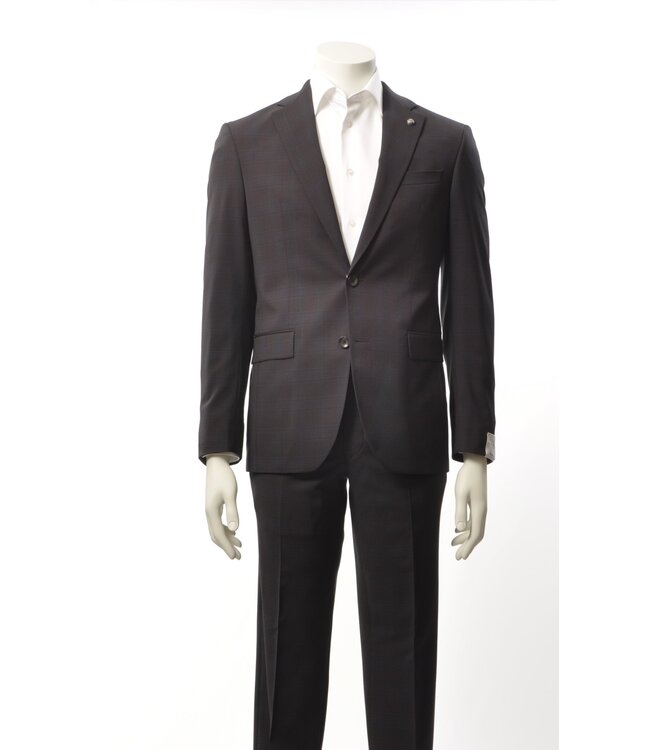 Slim Fit Burgundy Plaid Suit