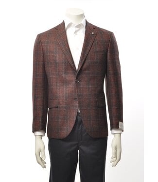 JACK VICTOR Modern Fit Burgundy Plaid Sport Coat