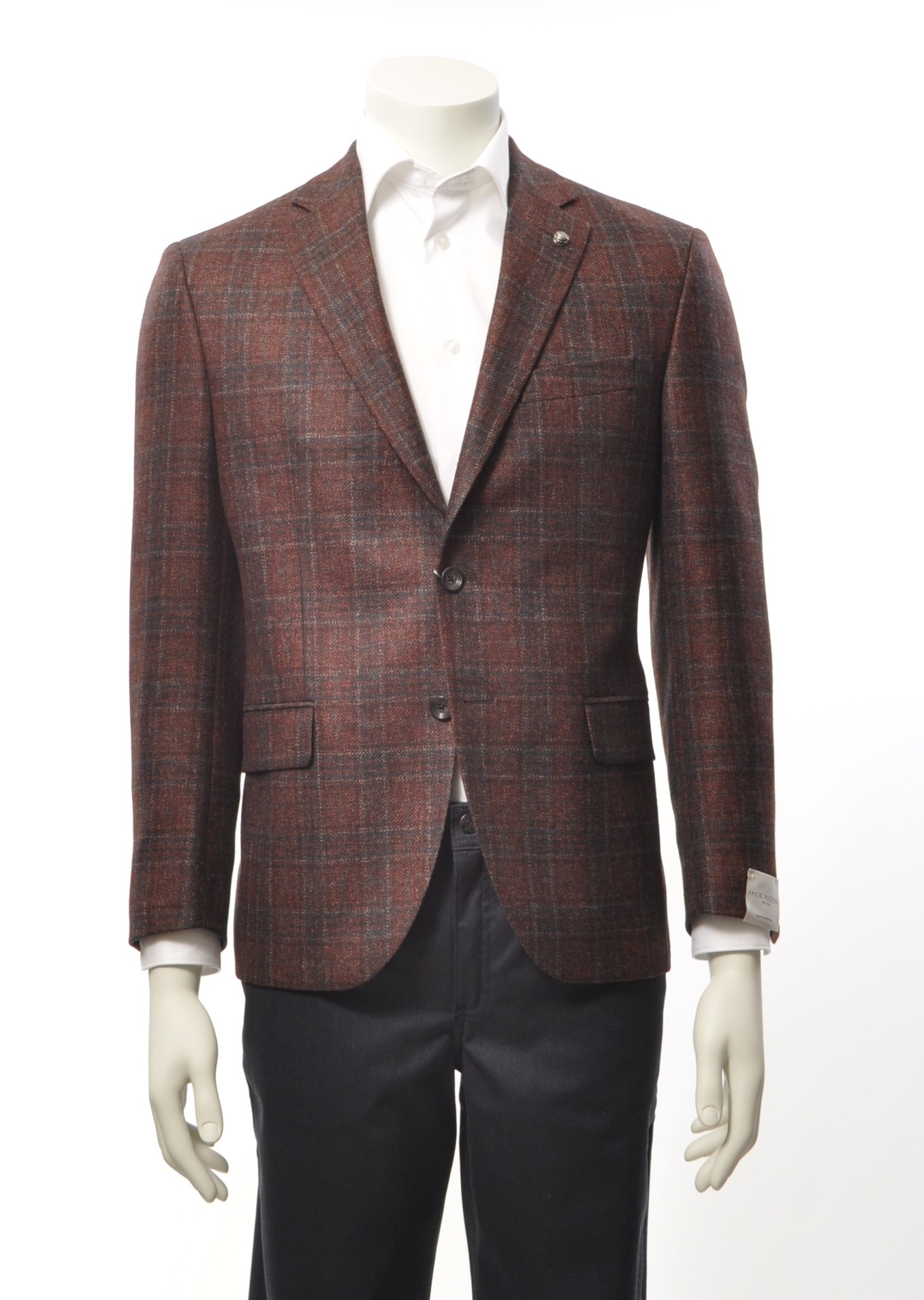 Burgundy plaid sport clearance coat