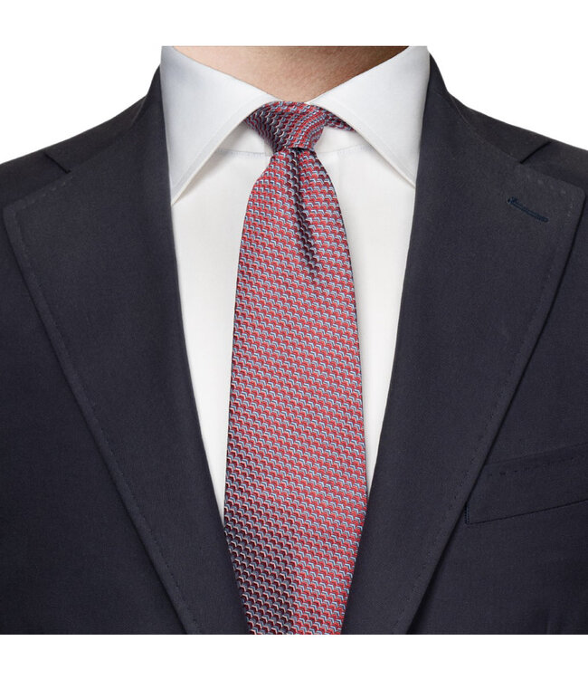 Red Blue Geometric Pattern Tie