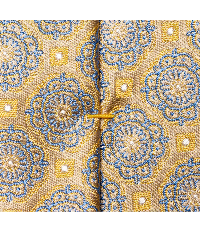 Yellow Blue Medallion Tie