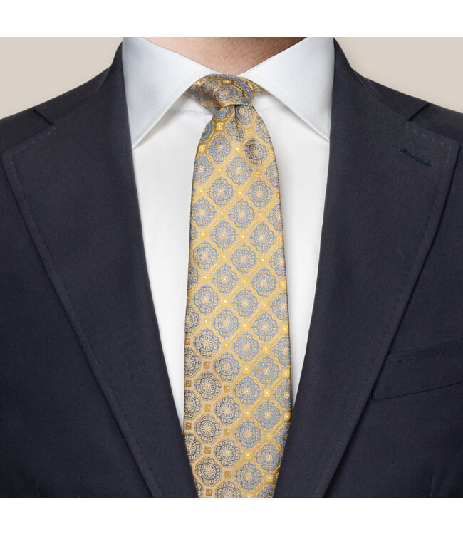 Yellow Blue Medallion Tie