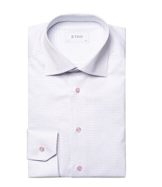 ETON Slim Fit Pink Micro Check Pattern Shirt