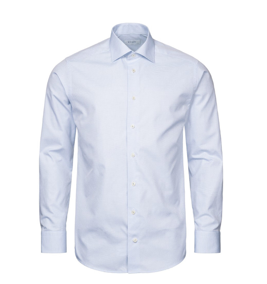 Modern Fit Light Blue Textured Shirt