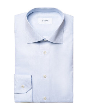 ETON Modern Fit Light Blue Textured Shirt