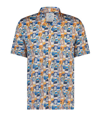 A FISH NAMED FRED Modern Fit Postcard Shirt