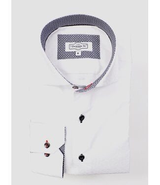 7 DOWNIE Modern Fit White Tonal Pattern Shirt