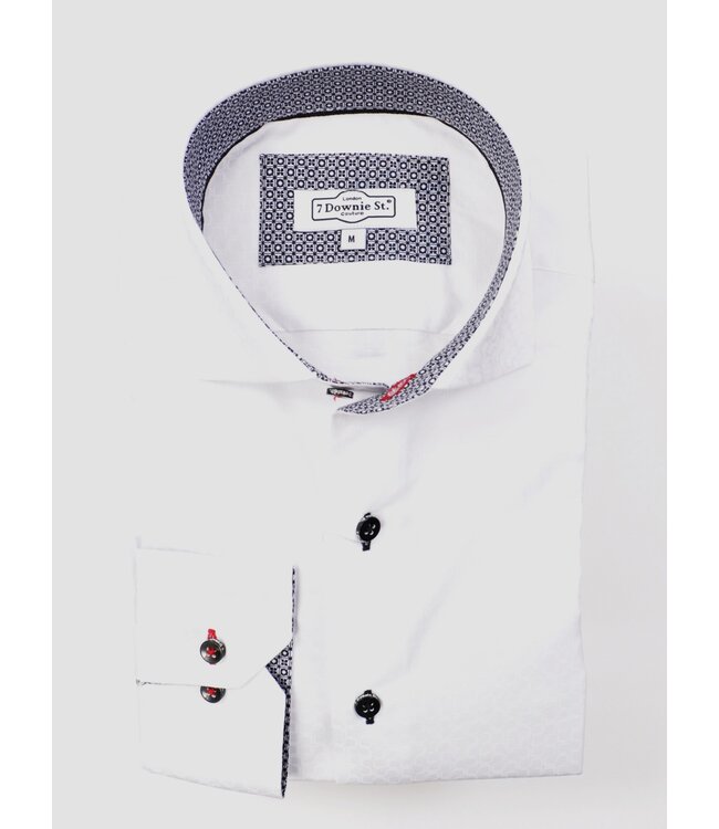 Modern Fit White Tonal Pattern Shirt