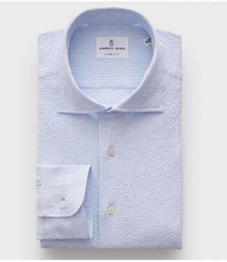 EMANUEL BERG Modern Fit Blue Seersucker Shirt