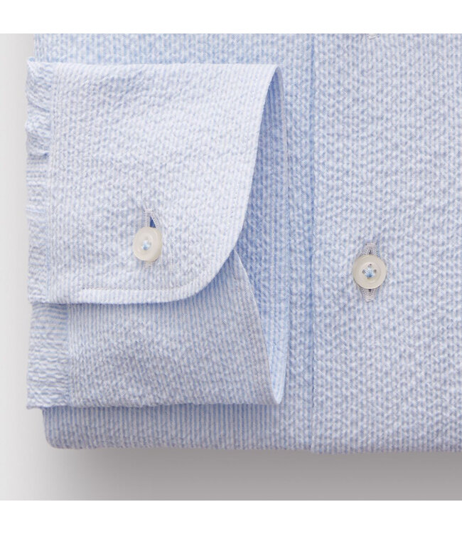 Modern Fit Blue Seersucker Shirt