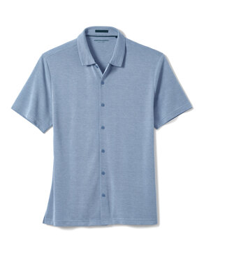 JOHNSTON & MURPHY Classic Fit Blue Knit Shirt