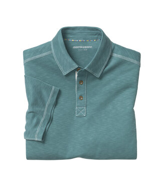 JOHNSTON & MURPHY Green Slub Polo