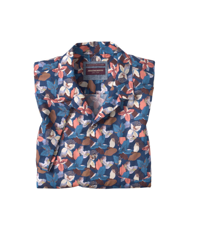 Classic Fit Navy Floral Camp Shirt