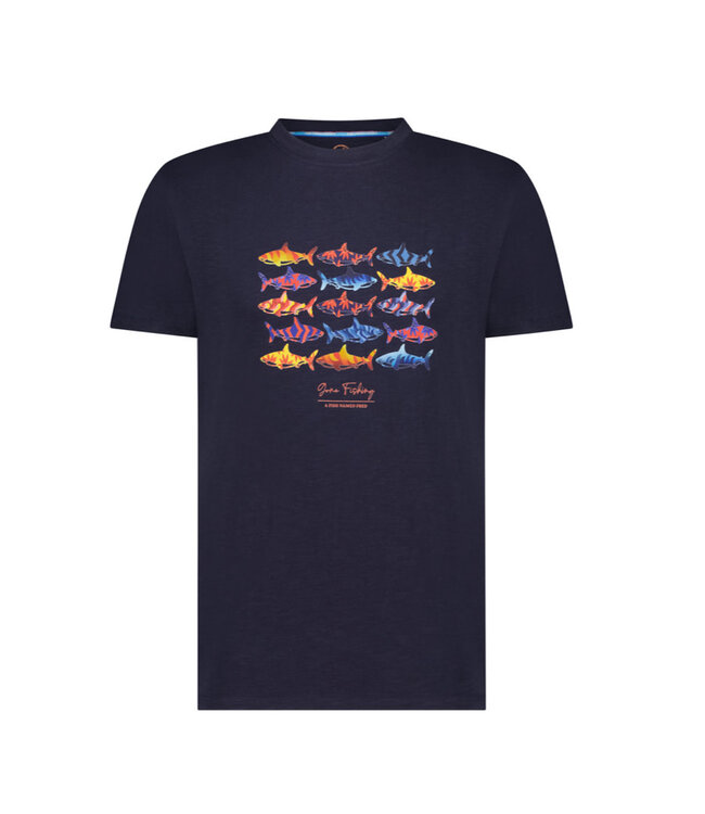 A FISH NAMED FRED Navy Fish T-Shirt - Benjamin's Menswear