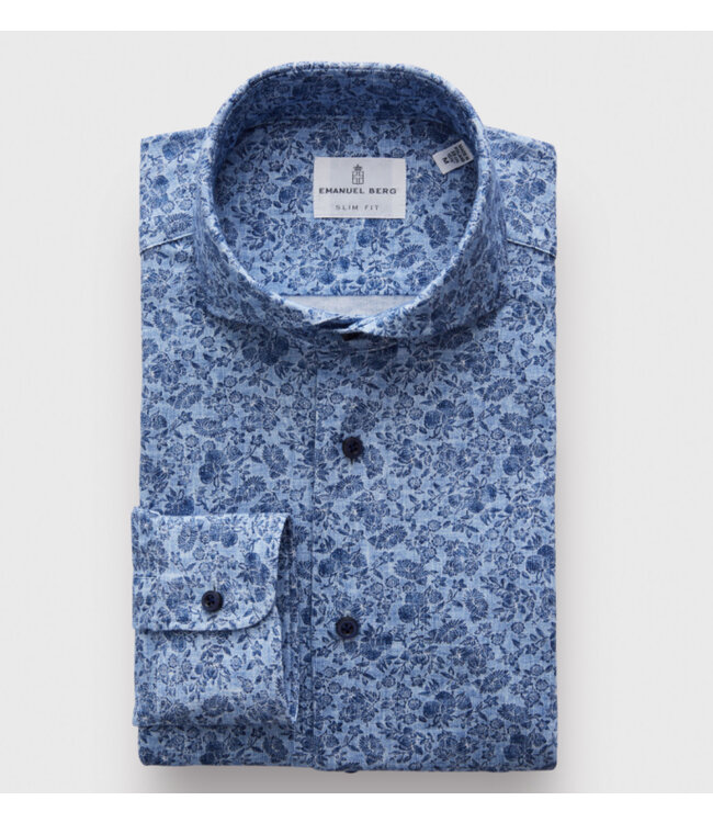 Modern Fit Blue Floral Shirt