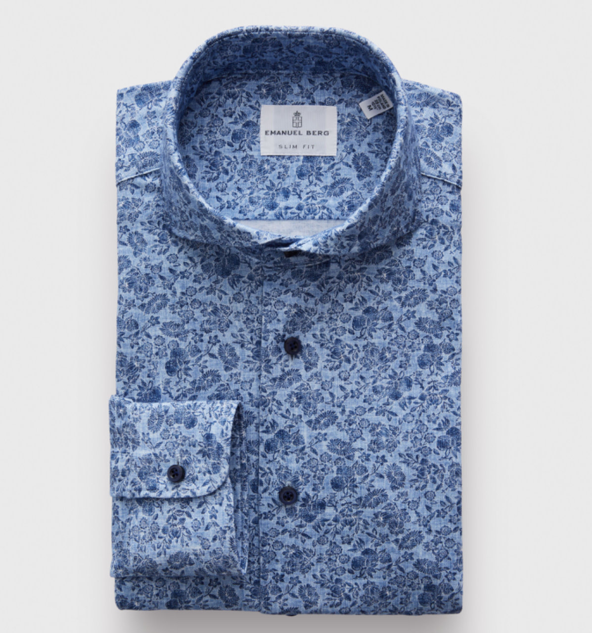 Modern Fit Blue Floral Shirt