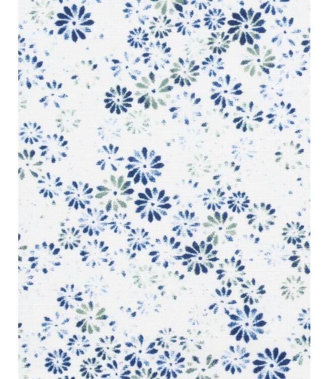 Modern Fit Navy Green Floral Shirt