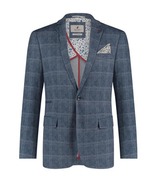 A FISH NAMED FRED Slim Fit Blue Plaid Suit