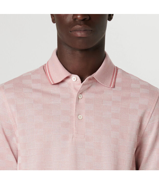 Dusty Pink Checkerboard Polo