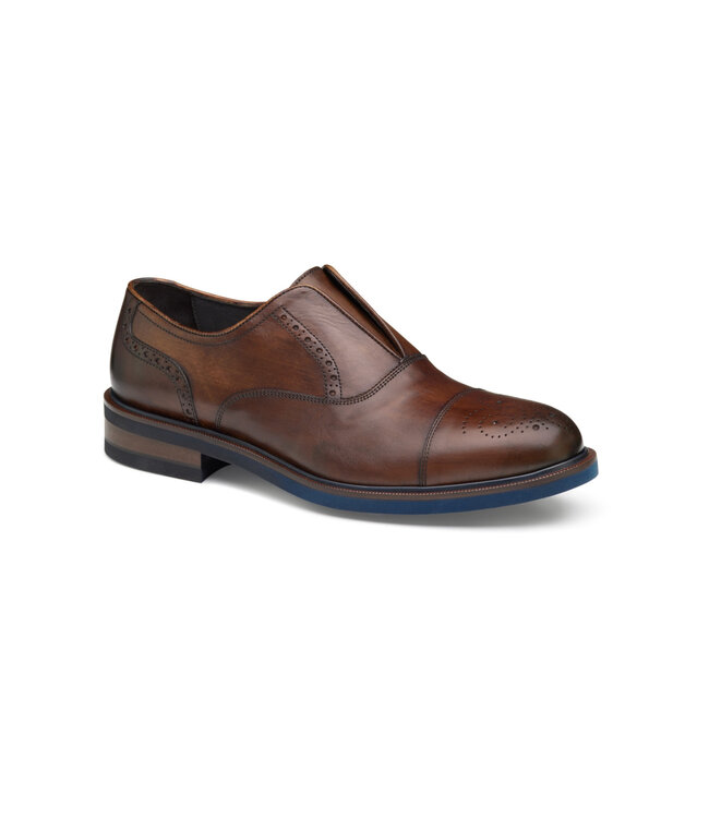 Brown Laceless Cap Toe Hartley Shoes