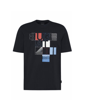BUGATTI Navy Logoed T-Shirt