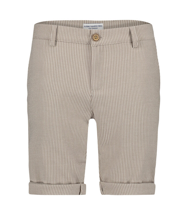 Slim Fit Tan Seersucker Shorts