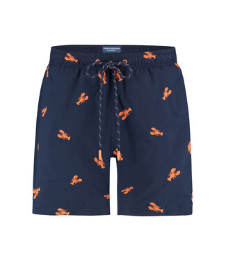 A FISH NAMED FRED Navy Lobster Swim Trunks