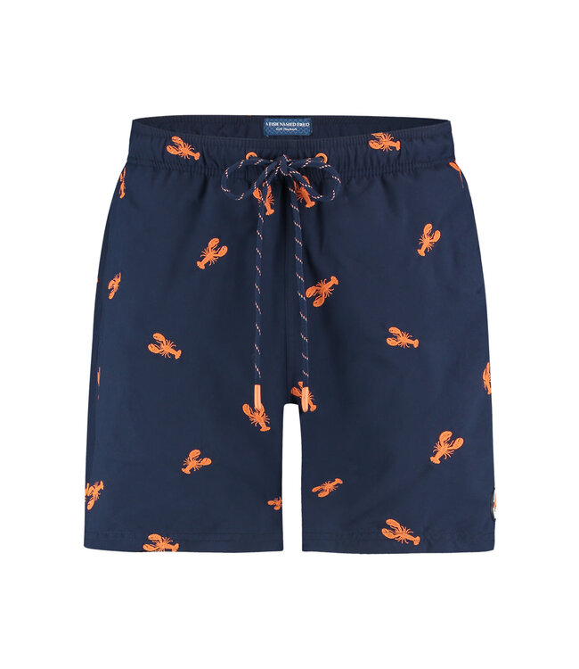 Navy Lobster Swim Trunks