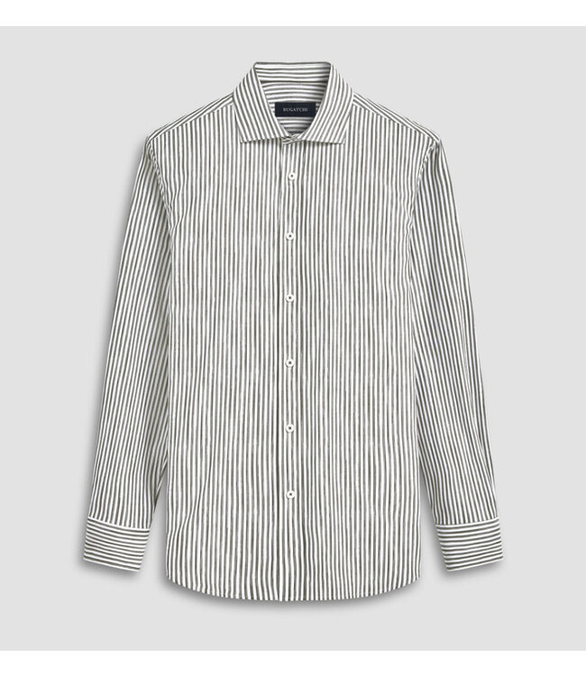Modern Fit Grey Black Striped Shirt