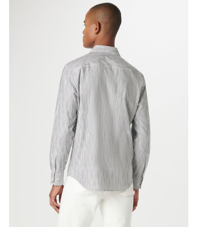 Modern Fit Grey Black Striped Shirt
