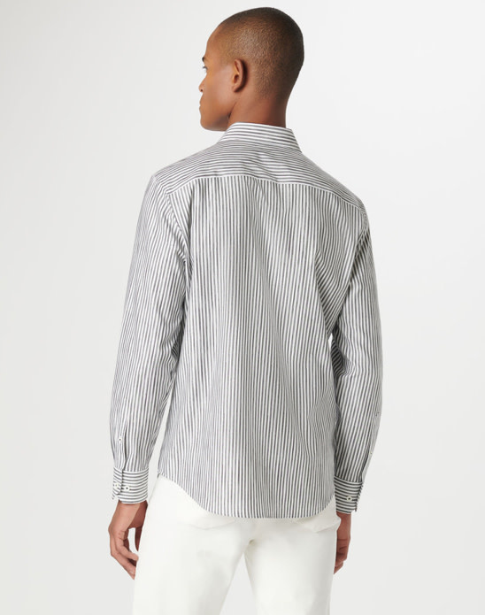 Grey & Black Striped Top main image 1