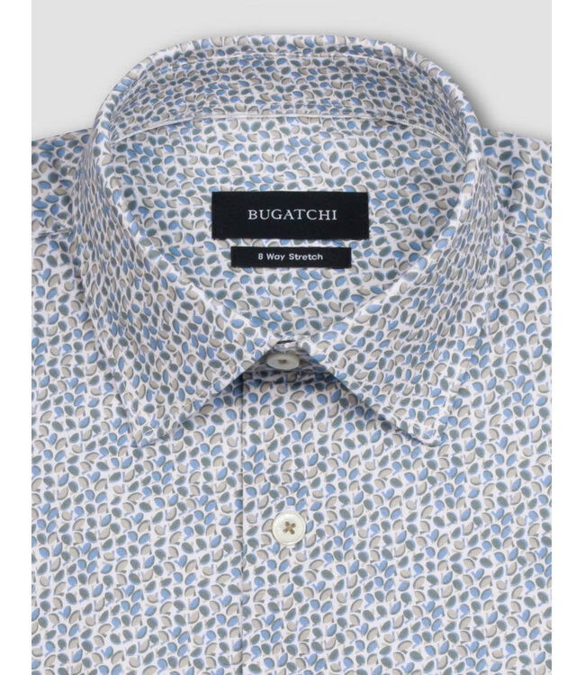 Modern Fit Khaki Blue Leaf Shirt