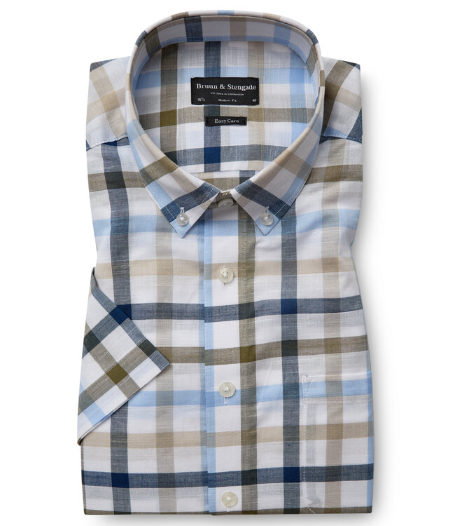 Modern Fit White Derrick Plaid Shirt